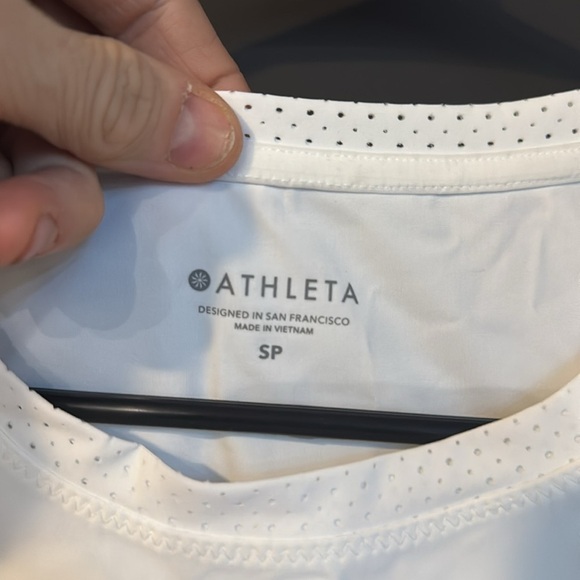 NWT ATHLETA Pacifica II Athletic Dress White Tank Style Perforated small Women’s - Picture 7 of 9